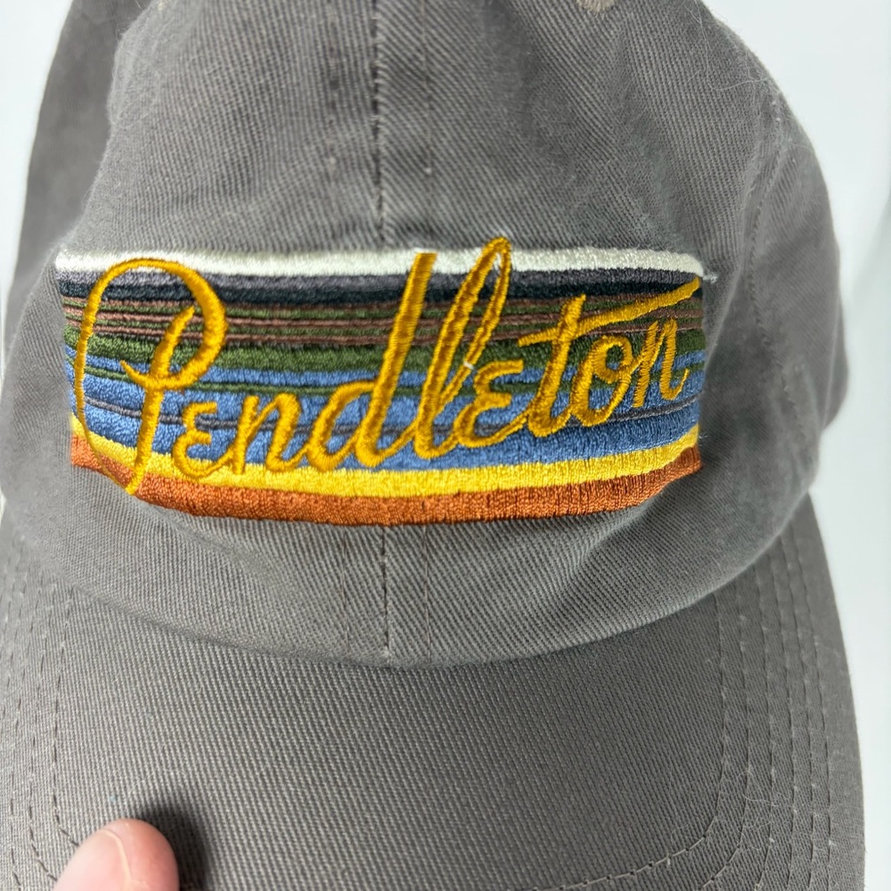 Pendleton Gray Embroidered Logo Baseball Cap Adju… - image 2